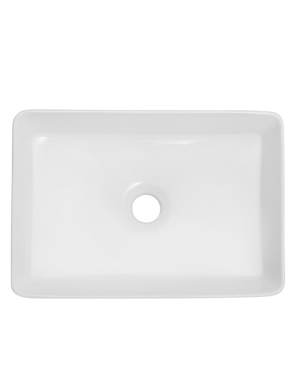 Накладная раковина Cezares 41 глянцевая белая, прямоугольная, фаянс