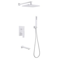 Душевой комплект Abber Weiss Insel AF8017FW С ВНУТРЕННЕЙ ЧАСТЬЮ, матовый белый