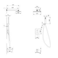 Душевой комплект Abber Weiss Insel AF8017FW С ВНУТРЕННЕЙ ЧАСТЬЮ, матовый белый
