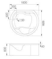 Акриловая ванна Gemy G9063 O