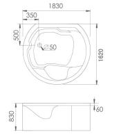 Акриловая ванна Gemy G9063 O Акриловая ванна Gemy G9063 O