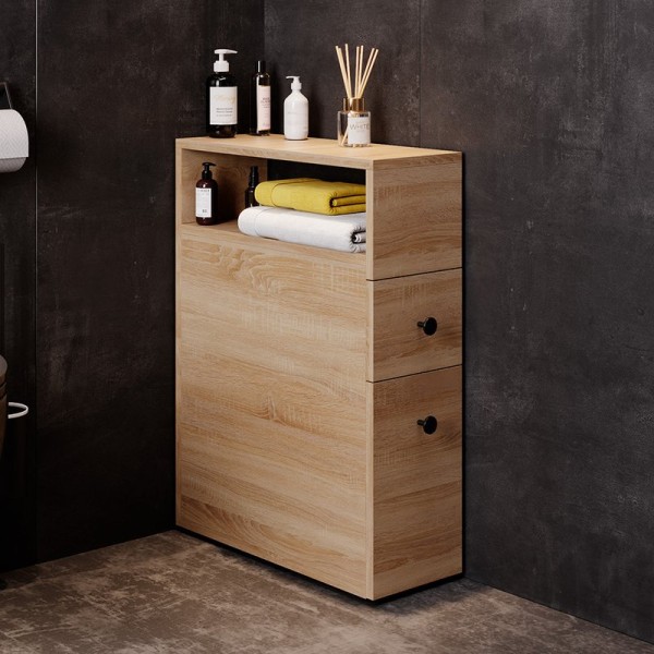 Тумба в туалет Onika Кроун 20 напольная, с открытой полкой, дуб сонома