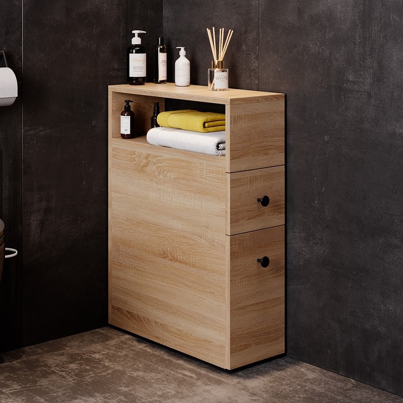 Тумба в туалет Onika Кроун 20 напольная, с открытой полкой, дуб сонома