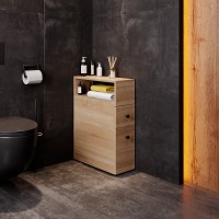 Тумба в туалет Onika Кроун 20 напольная, с открытой полкой, дуб сонома