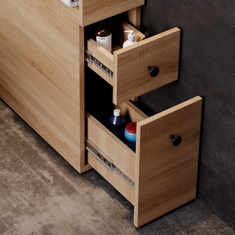 Тумба в туалет Onika Кроун 20 напольная, с открытой полкой, дуб сонома