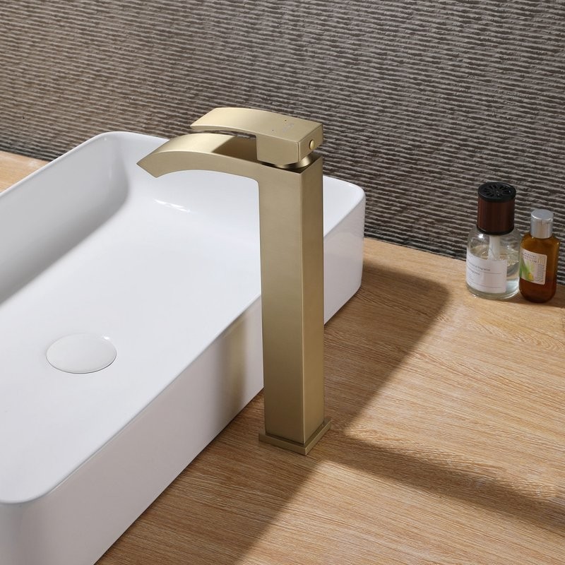 Смеситель для раковины Abber Wasserfall AF8611G матовое золото