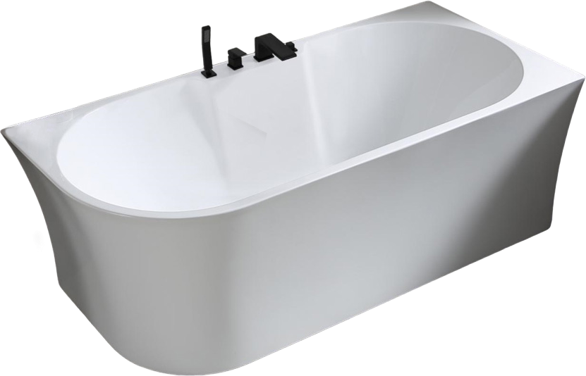 Акриловая ванна Abber AB9335-1.7 R 170x80 см, угловая, правая, пристенная, белая, асимметричная, с каркасом, со сливом-переливом