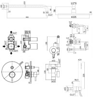 Комплект для ванной Paffoni Light KITZLIG015CR006 С ВНУТРЕННЕЙ ЧАСТЬЮ, хром