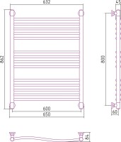 Полотенцесушитель водяной Сунержа Флюид + 80x60