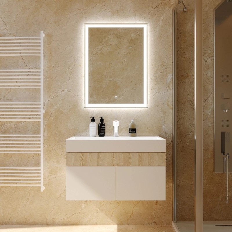 Зеркало Mixline Норма -Лайт 60 с подсветкой, алюминиевый профиль