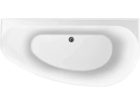 Акриловая ванна Allen Brau Priority 5 L 160x80 см, левая, пристенная, белая, асимметричная, на ножках, с экраном, со сливом-переливом