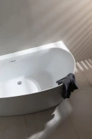Акриловая ванна Allen Brau Priority 5 L 160x80 см, левая, пристенная, белая, асимметричная, на ножках, с экраном, со сливом-переливом