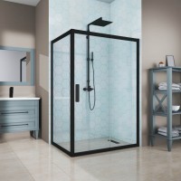 Душевой уголок Kubele DE019 R-CLN-BLMT 120х80 см, профиль матовый черный