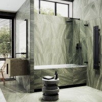 Шторка на ванну Maybahglass MGV-645-6 70 см, профиль черный, стекло прозрачное