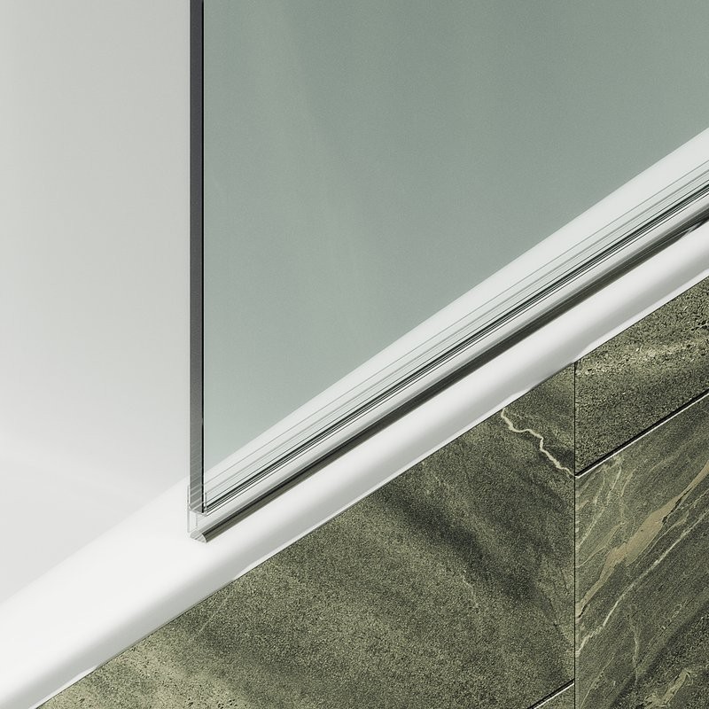 Шторка на ванну Maybahglass MGV-645-6 70 см, профиль черный, стекло прозрачное