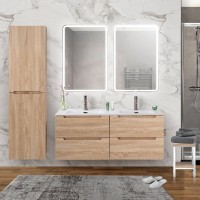 Шкаф пенал для ванной BelBagno Etna 40 L rovere bianco