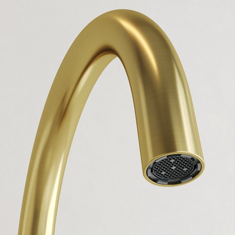 Смеситель для ванны напольный Sancos Etna, брашированное золото, PVD покрытие, SC9009BG