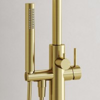 Смеситель для ванны напольный Sancos Etna, брашированное золото, PVD покрытие, SC9009BG Смеситель для ванны напольный Sancos Etna, брашированное золото, PVD покрытие, SC9009BG