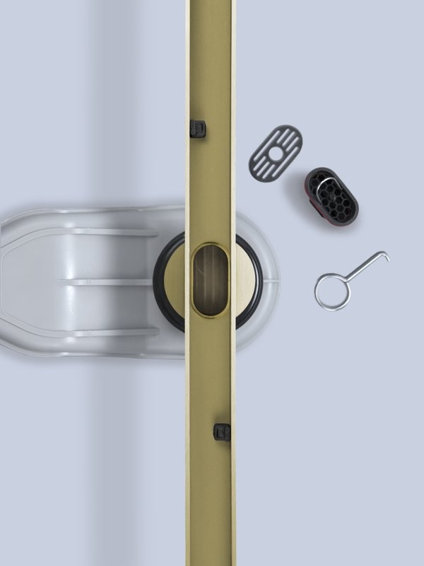 Душевой трап (лоток) AltroBagno Supremo AltroBagnoSupremo071237BG 80 см, решетка матовое золото, с сифоном, под плитку