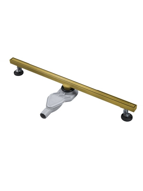 Душевой трап (лоток) AltroBagno Supremo AltroBagnoSupremo071237BG 80 см, решетка матовое золото, с сифоном, под плитку