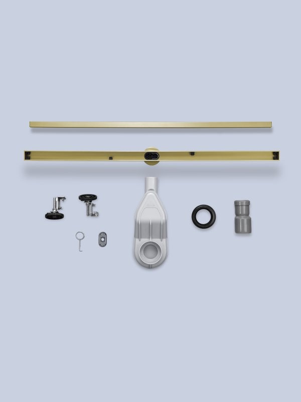 Душевой трап (лоток) AltroBagno Supremo AltroBagnoSupremo071237BG 80 см, решетка матовое золото, с сифоном, под плитку