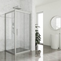 Душевой уголок Kubele DE019 S-CLN-MT 110х110 см, профиль матовый хром
