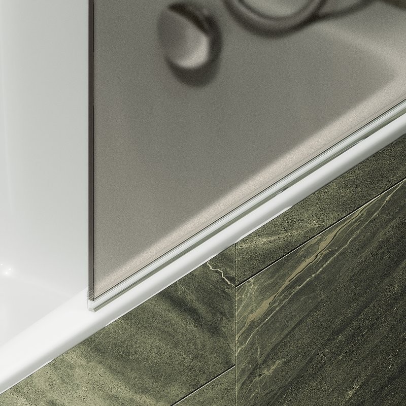 Шторка на ванну Maybahglass MGV-784-6 70x140, профиль черный, стекло матовая бронза