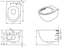 Комплект Унитаз подвесной Orange C07 C07-150W безободковый, с микролифтом + Инсталляция DIWO + Кнопка 7320 белая