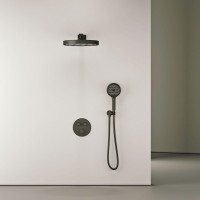 Душевой комплект Sancos Space SC3006MB матовый черный, С ВНУТРЕННЕЙ ЧАСТЬЮ