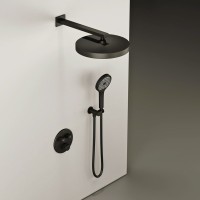 Душевой комплект Sancos Space SC3006MB матовый черный, С ВНУТРЕННЕЙ ЧАСТЬЮ