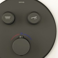 Душевой комплект Sancos Space SC3006MB матовый черный, С ВНУТРЕННЕЙ ЧАСТЬЮ