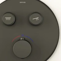 Душевой комплект Sancos Space SC3006MB матовый черный, С ВНУТРЕННЕЙ ЧАСТЬЮ