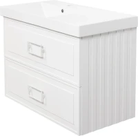 Мебель для ванной комнаты La Fenice Cubo Twin 90 L белая, ручки белые