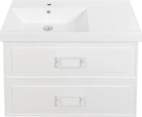 Мебель для ванной комнаты La Fenice Cubo Twin 90 L белая, ручки белые
