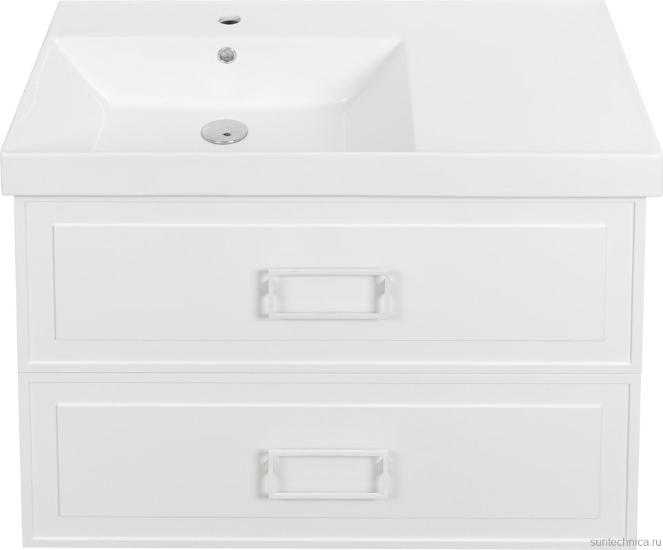 Мебель для ванной комнаты La Fenice Cubo Twin 90 L белая, ручки белые
