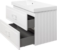 Мебель для ванной комнаты La Fenice Cubo Twin 90 L белая, ручки белые