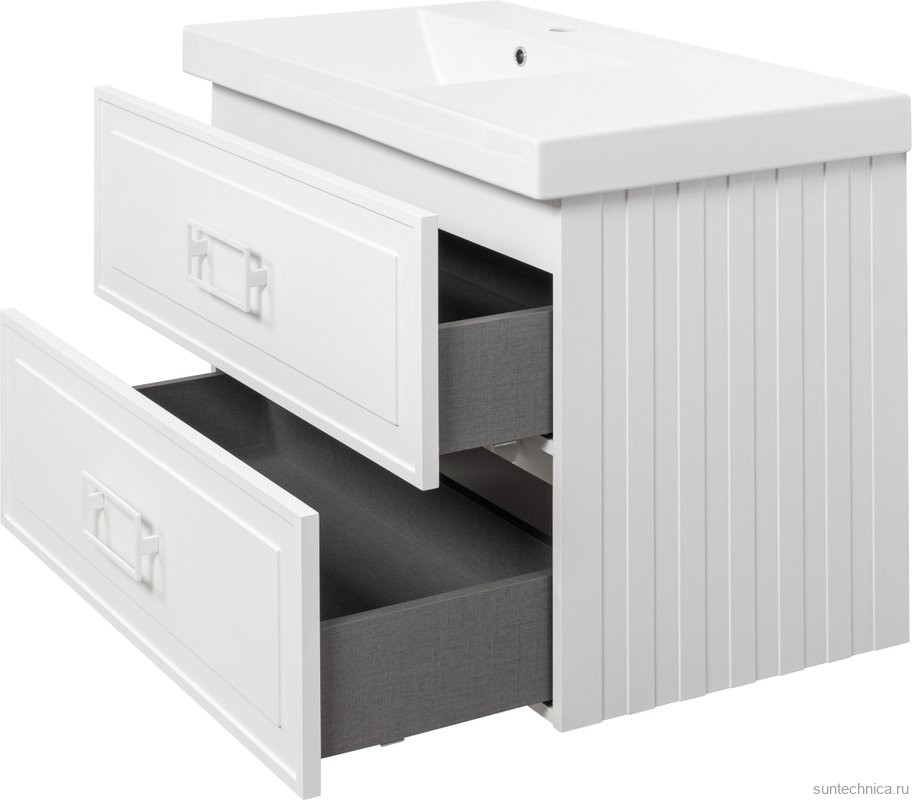 Мебель для ванной комнаты La Fenice Cubo Twin 90 L белая, ручки белые