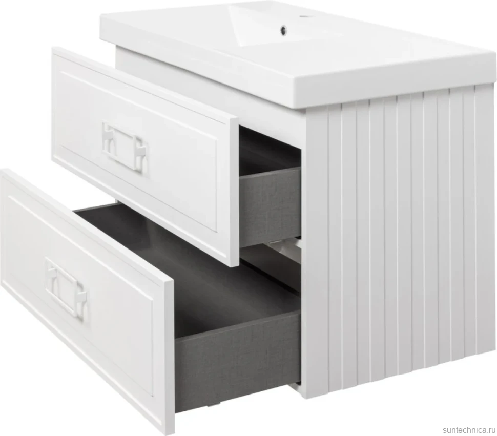 Мебель для ванной комнаты La Fenice Cubo Twin 90 L белая, ручки белые