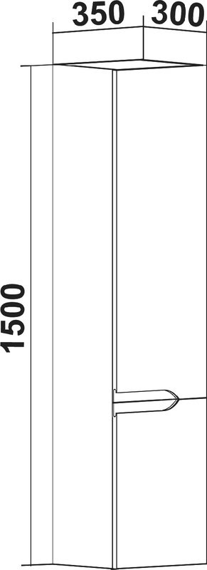 Шкаф пенал для ванной Runo Стокгольм 00-00001125
