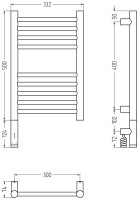 Полотенцесушитель электрический Сунержа Богема 3.1 32-6004-5030 60x35 см, подключение слева, золотой шелк, лесенка