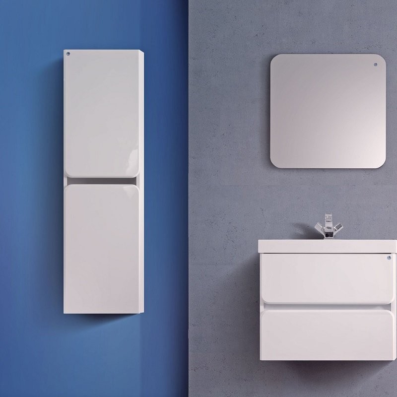 Шкаф-пенал для ванной Belux Бостон белый глянцевый