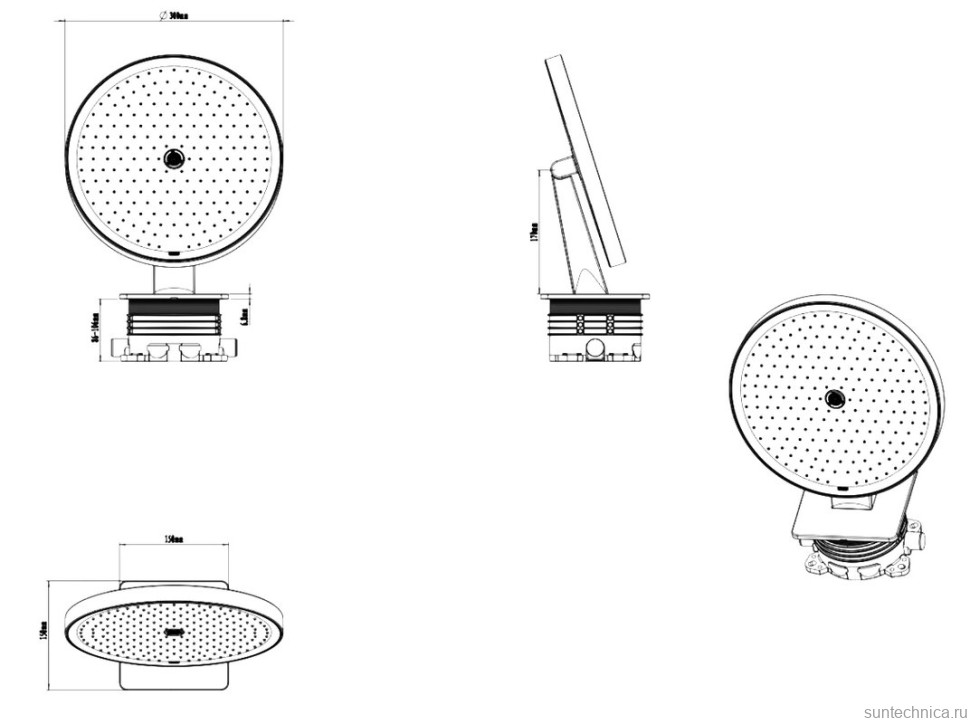 Верхний душ Splendy Feeling FE212N300R2CR С ВНУТРЕННЕЙ ЧАСТЬЮ, хром