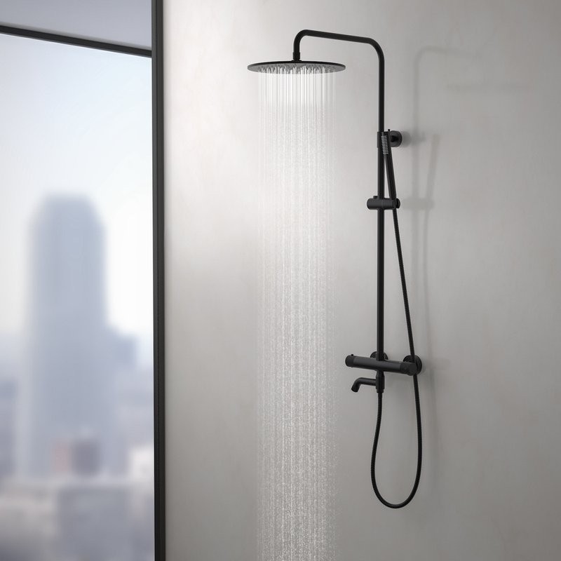 Душевая стойка Timo Saona SX-2380/03 с термостатом, черная