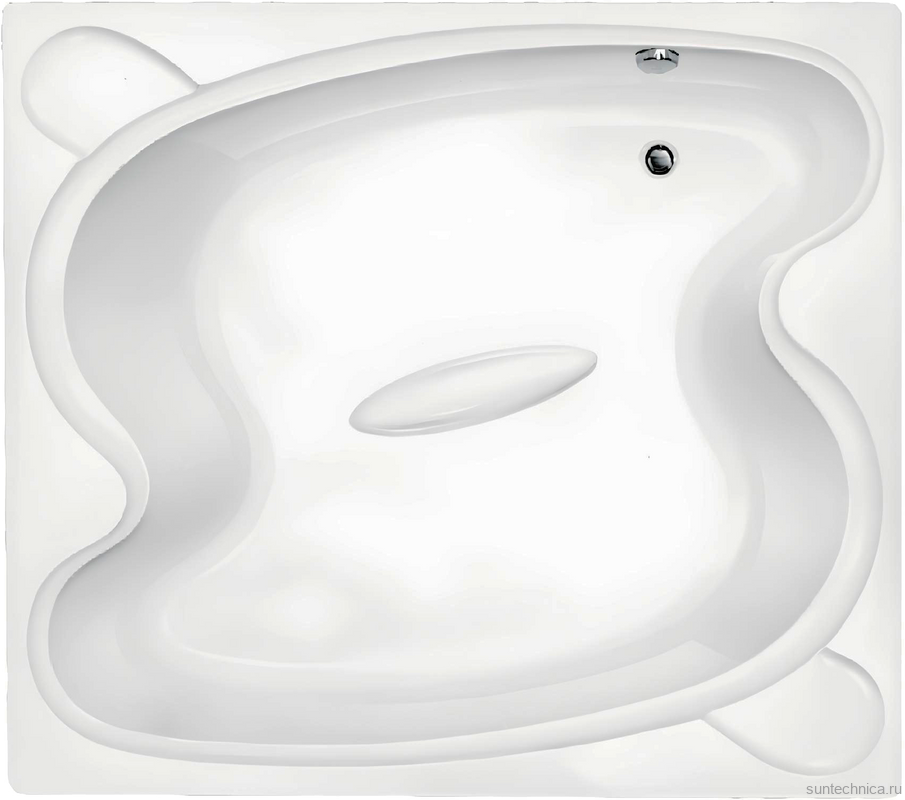 Акриловая ванна Vagnerplast Helios 195x170 см, встраиваемая, белая, с каркасом, для двоих