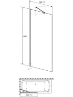 Шторка на ванну Radaway Idea Black PNJ II 70 Шторка на ванну Radaway Idea Black PNJ II 70