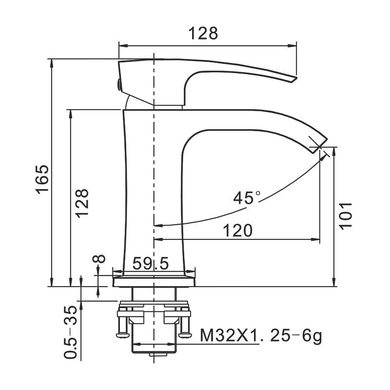 Смеситель для раковины Gappo G07-9 G1007-9 оружейная сталь