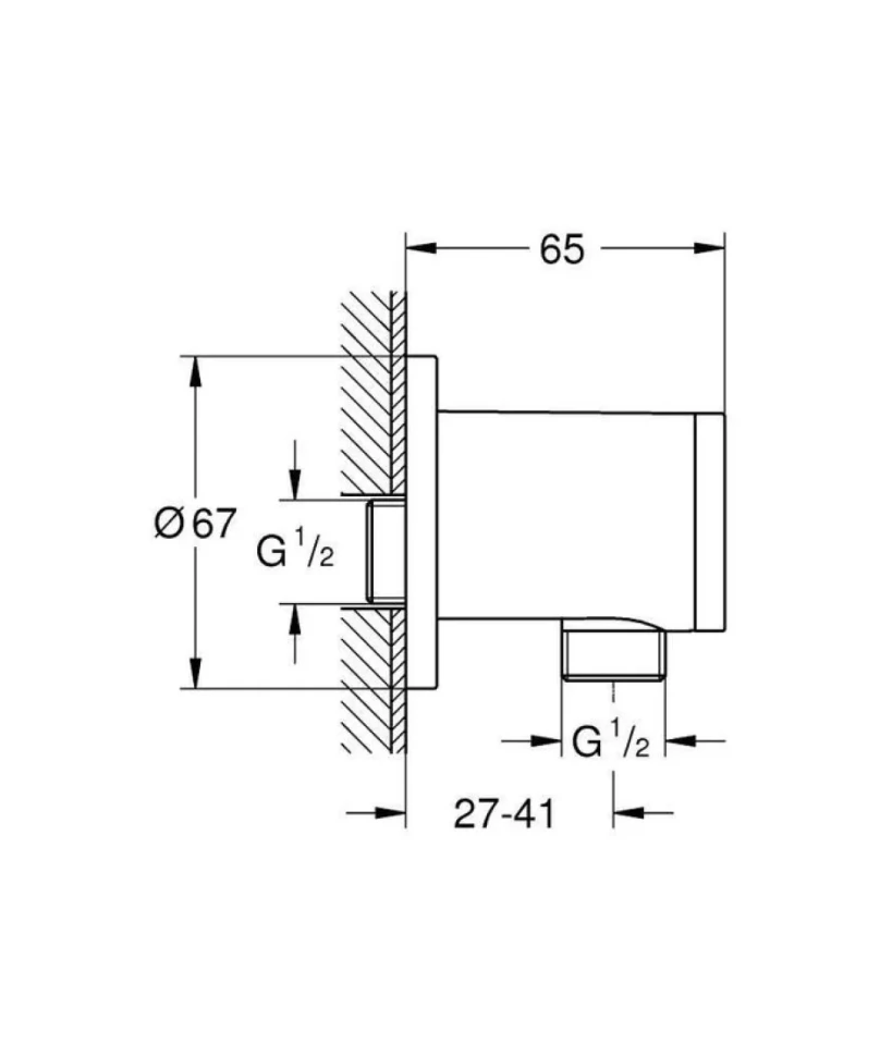 Подключение для душевого шланга GROHE Tempesta, хром (28671001)
