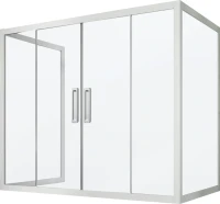Шторка на ванну Kubele DE019 P4U-MAT-MT, 160х70 см, профиль матовый хром