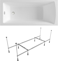 Акриловая ванна Lavinia Boho One 180x80 см, встраиваемая, белая, с каркасом