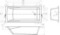 Акриловая ванна Lavinia Boho One 180x80 см, встраиваемая, белая, с каркасом